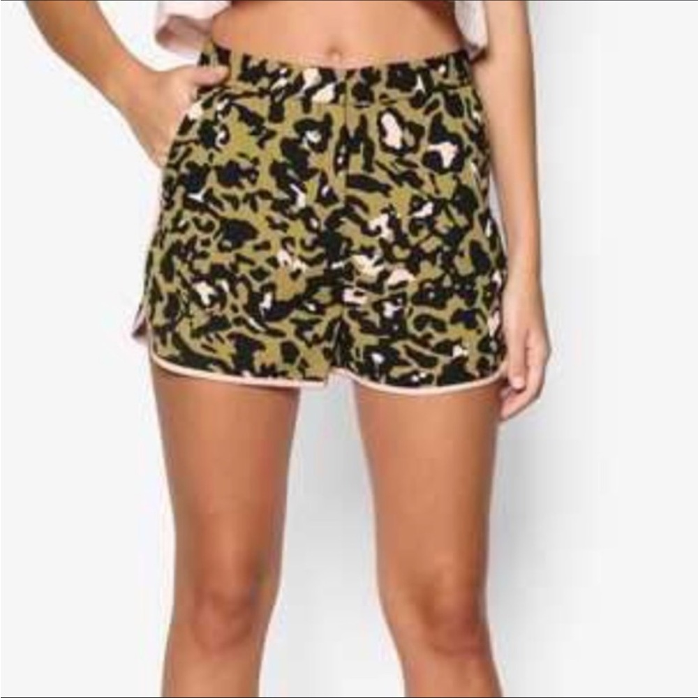 Topshop Animal Print Runner Shorts size 2